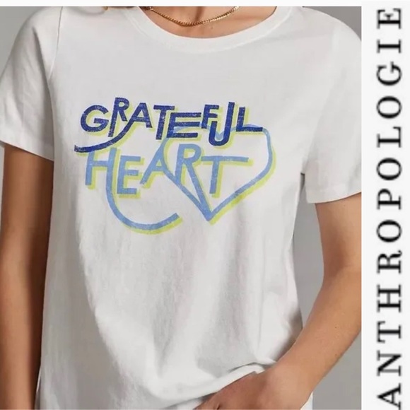 ANTHROPOLOGIE NWT Grateful Heart Graphic Tee xs - Picture 2 of 11